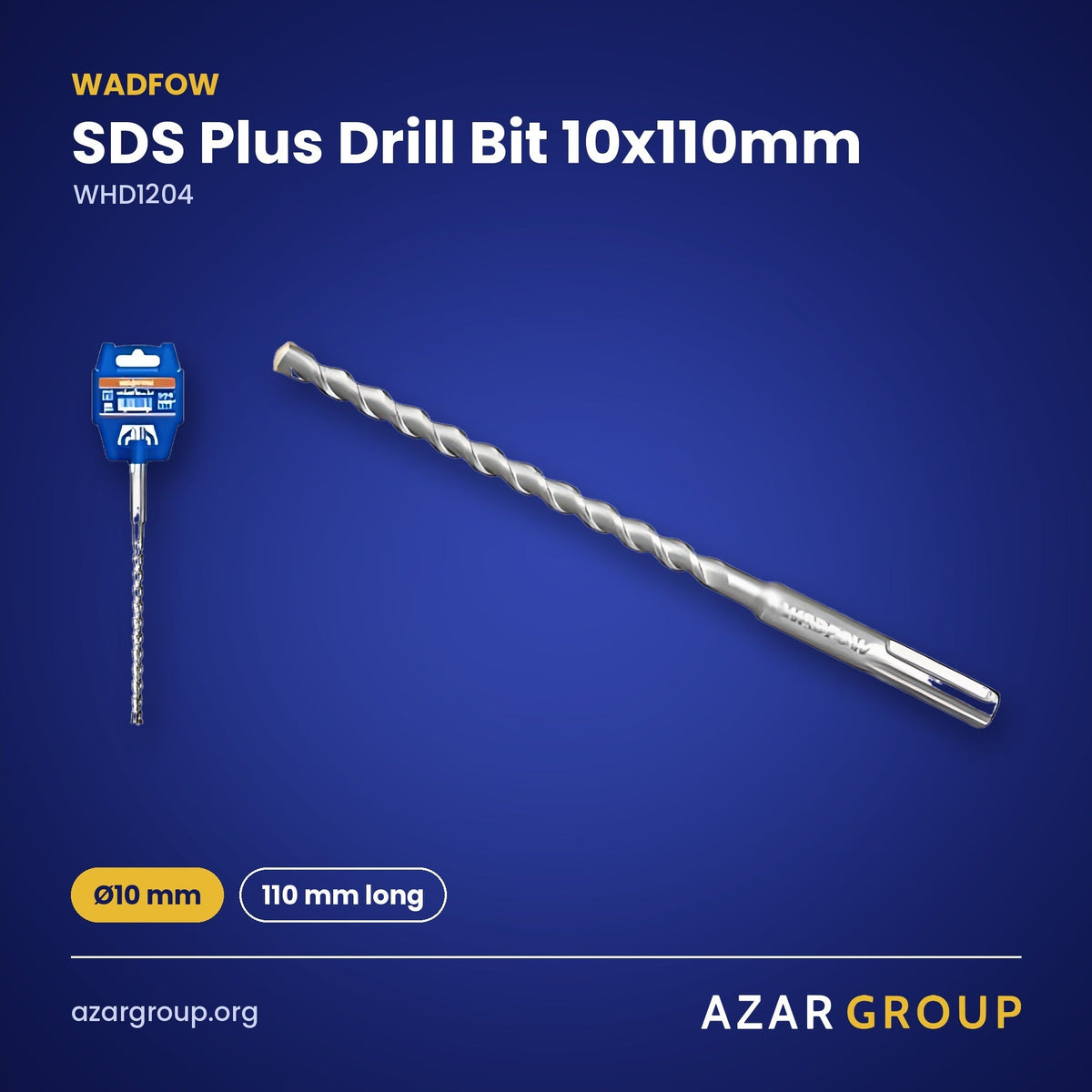 WADFOW WHD1204 SDS Plus Drill Bit 10x110mm – Ø10 mm, 110 mm long