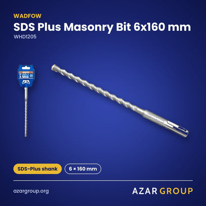 WADFOW WHD1205 SDS Plus Masonry Bit 6x160 mm – SDS-Plus shank, 6 × 160 mm