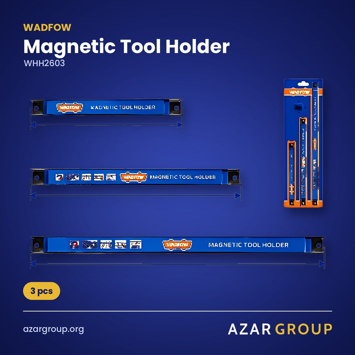 WADFOW WHH2603 Magnetic Tool Holder – 3 pcs