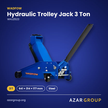 WADFOW WHJ2523 Hydraulic Trolley Jack 3 Ton – 3 T, 641 × 314 × 177 mm, Steel