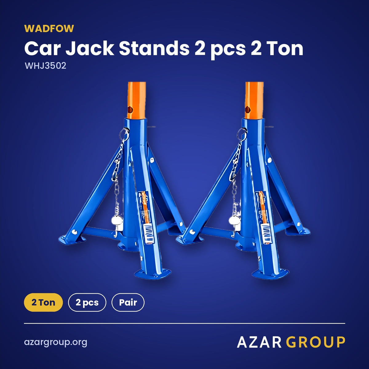 WADFOW WHJ3502 Car Jack Stands 2 pcs 2 Ton – 2 Ton, 2 pcs, Pair