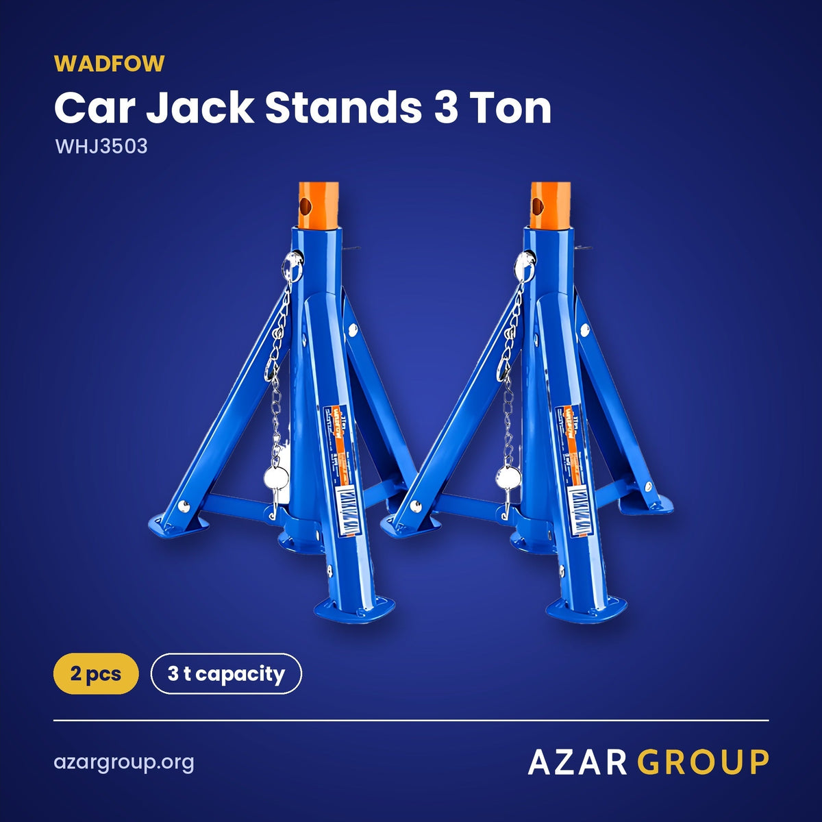 WADFOW WHJ3503 Car Jack Stands 3 Ton – 2 pcs, 3 t capacity
