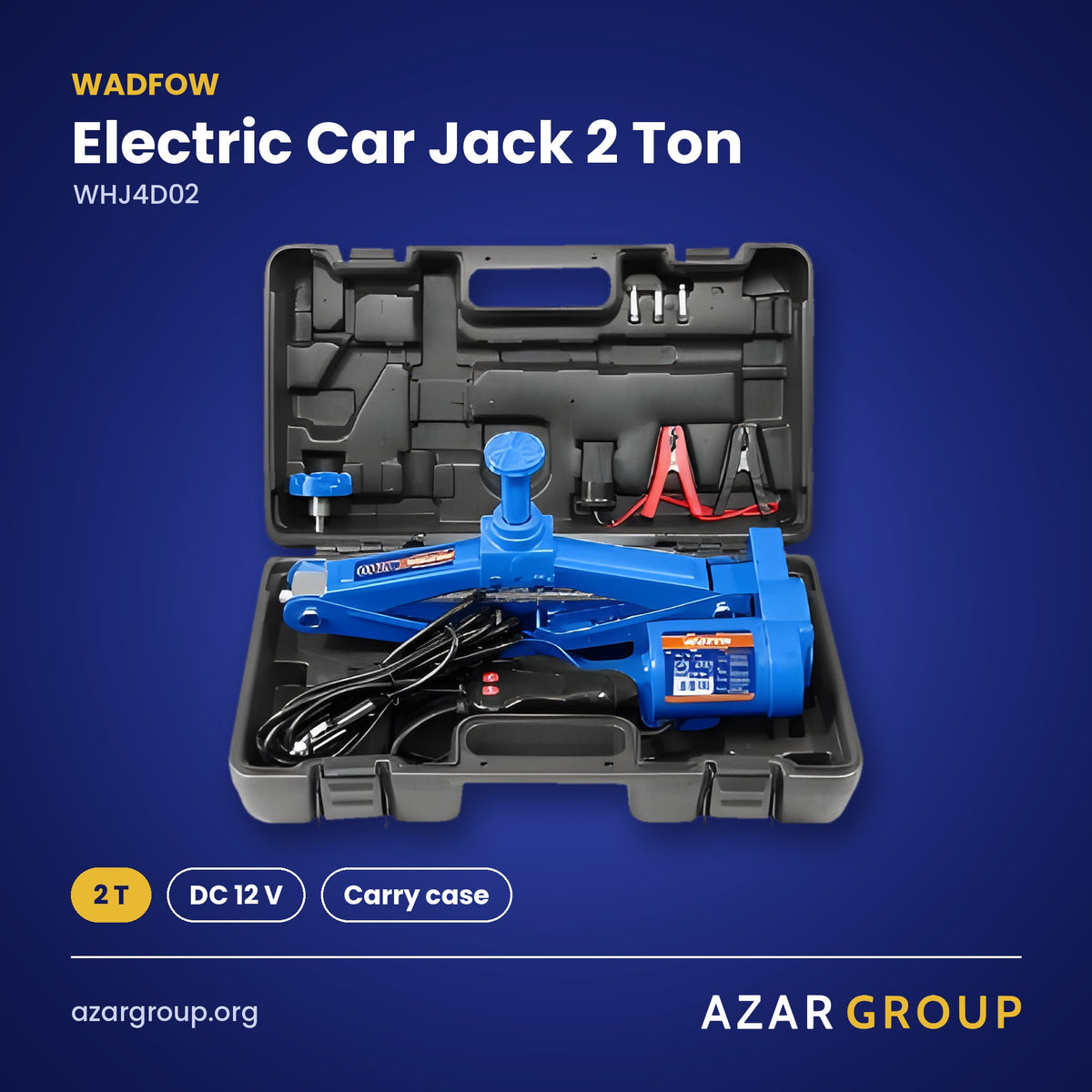 WADFOW WHJ4D02 Electric Car Jack 2 Ton – 2 T, DC 12 V, Carry case