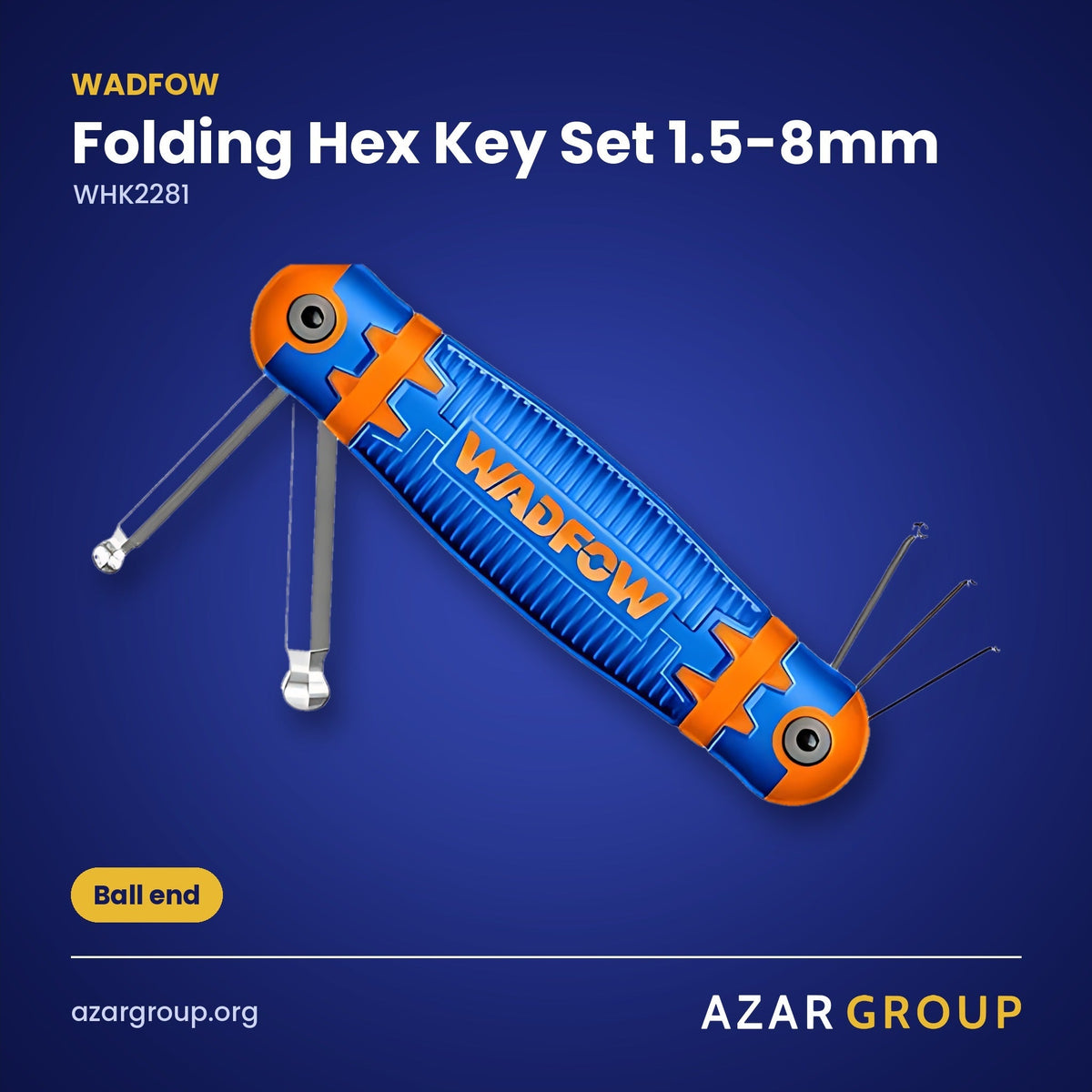 WADFOW WHK2281 Folding Hex Key Set 1.5-8mm – Ball end