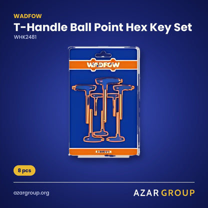 WADFOW WHK2481 T-Handle Ball Point Hex Key Set – 8 pcs