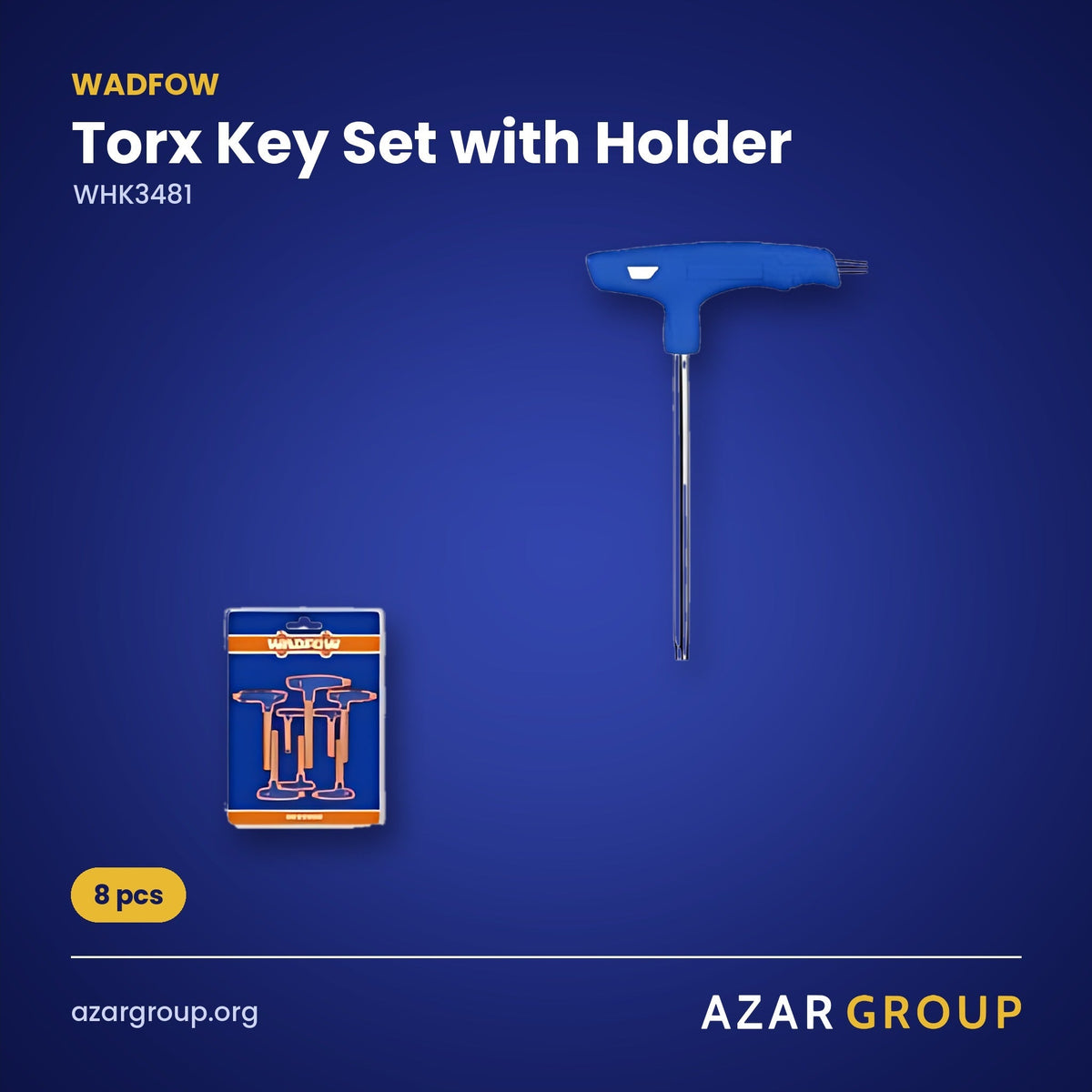 WADFOW WHK3481 Torx Key Set with Holder – 8 pcs