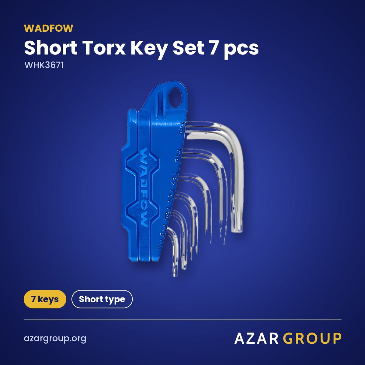WADFOW WHK3671 Short Torx Key Set 7 pcs – 7 keys, Short type