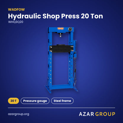 WADFOW WHQ3Q20 Hydraulic Shop Press 20 Ton – 20 T, Pressure gauge, Steel frame
