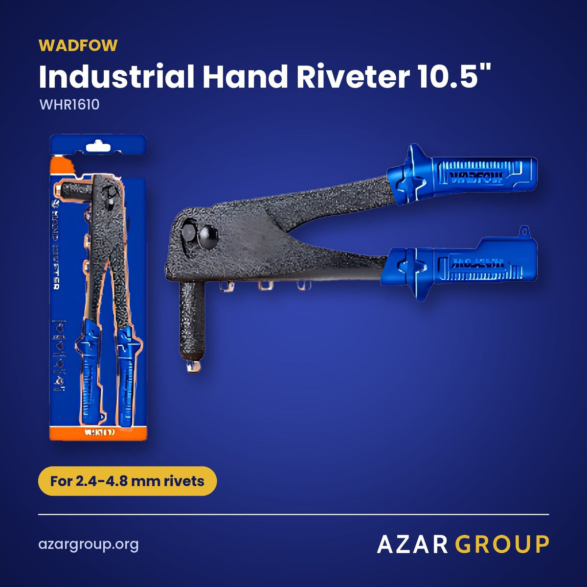 WADFOW WHR1610 Industrial Hand Riveter 10.5" – For 2.4-4.8 mm rivets