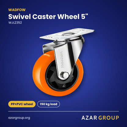 WADFOW WJL2352 Swivel Caster Wheel 5" – PP+PVC wheel, 150 kg load