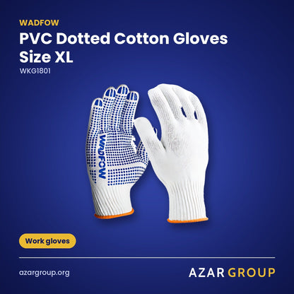 WADFOW WKG1801 PVC Dotted Cotton Gloves Size XL – Work gloves
