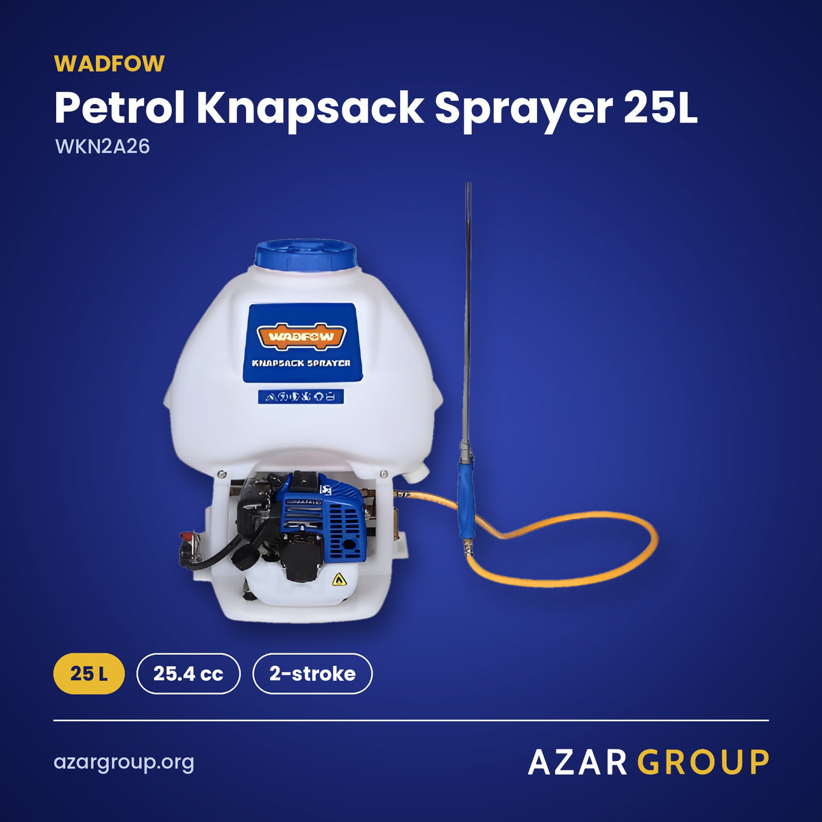WADFOW WKN2A26 Petrol Knapsack Sprayer 25L – 25 L, 25.4 cc, 2-stroke