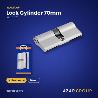 WADFOW WLCC1K01 Lock Cylinder 70mm – Satin chrome, 70 mm