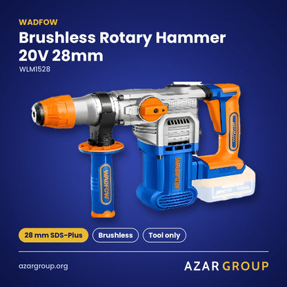 WADFOW WLM1528 Brushless Rotary Hammer 20V 28mm – 28 mm SDS-Plus, Brushless, Tool only