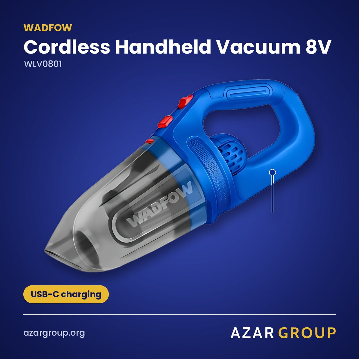 WADFOW WLV0801 Cordless Handheld Vacuum 8V – USB-C charging