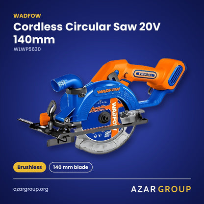WADFOW WLWP5630 Cordless Circular Saw 20V 140mm – Brushless, 140 mm blade