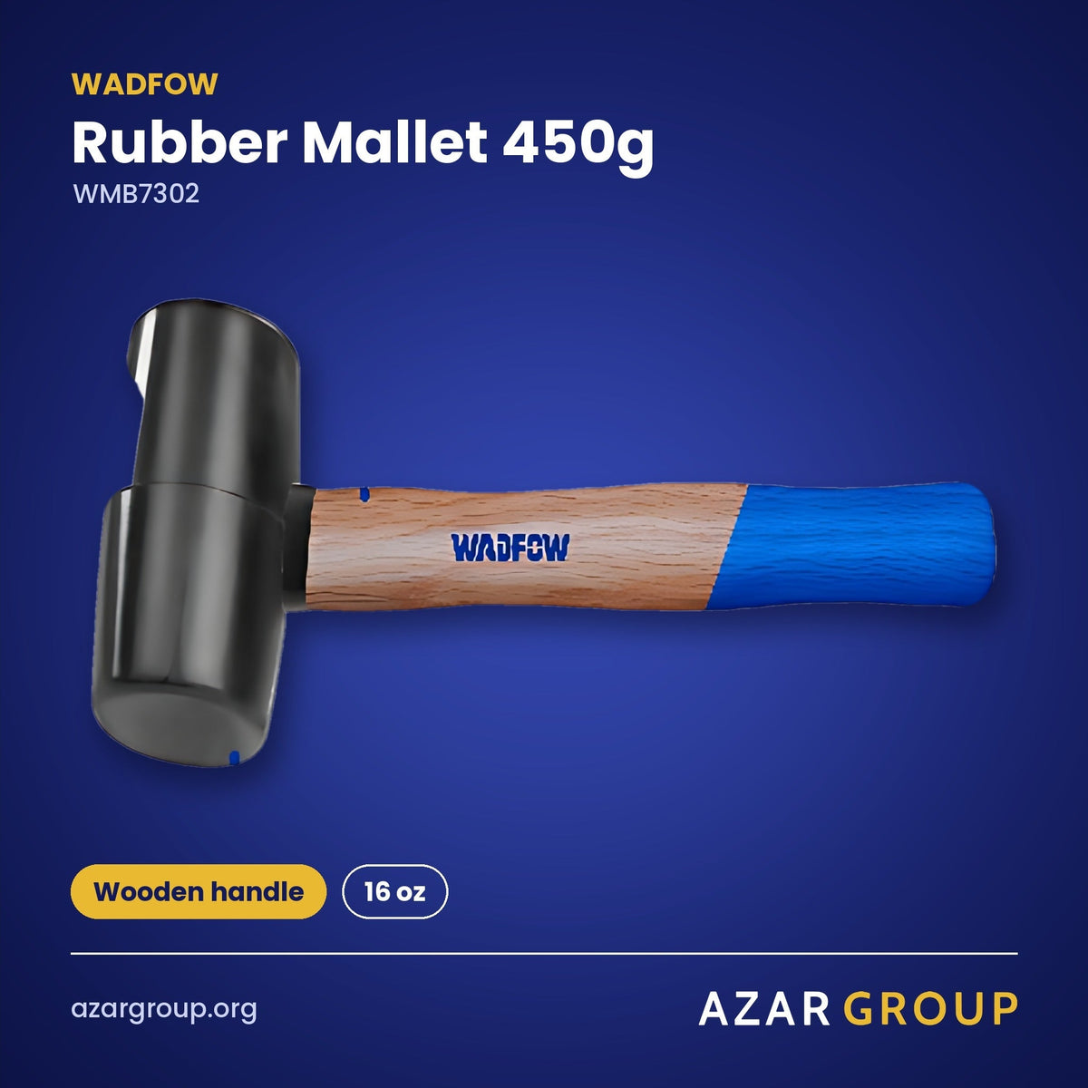 WADFOW WMB7302 Rubber Mallet 450g – Wooden handle, 16 oz