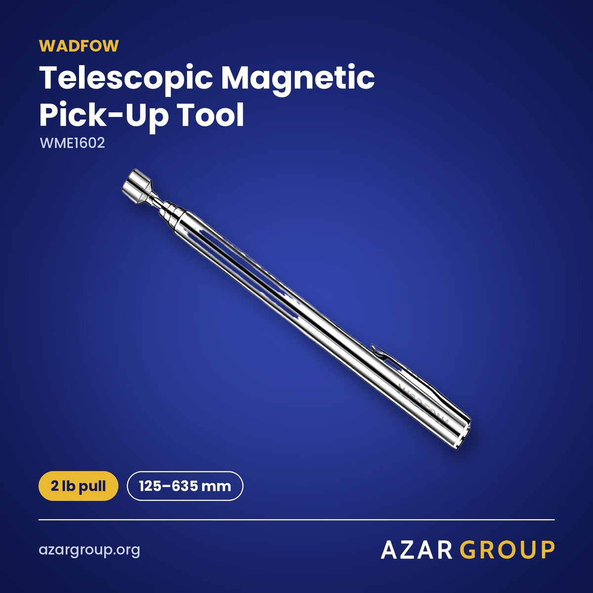 WADFOW WME1602 Telescopic Magnetic Pick-Up Tool – 2 lb pull, 125–635 mm