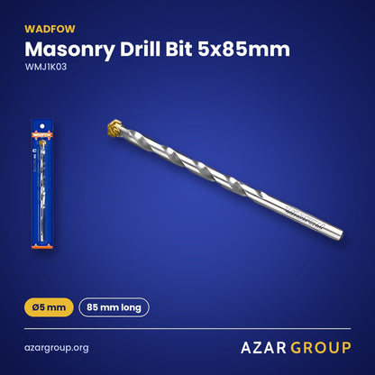 WADFOW WMJ1K03 Masonry Drill Bit 5x85mm – Ø5 mm, 85 mm long