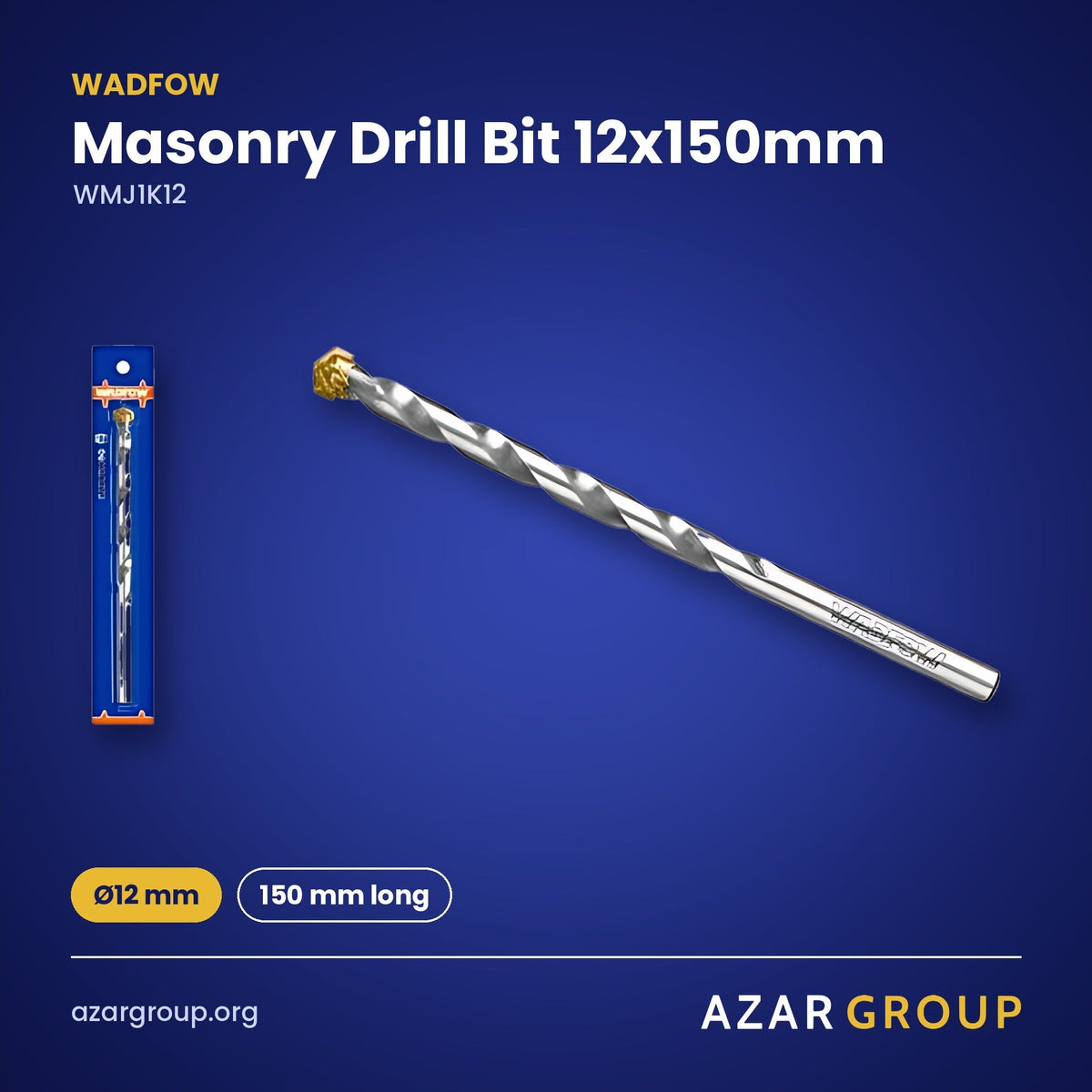 WADFOW WMJ1K12 Masonry Drill Bit 12x150mm – Ø12 mm, 150 mm long