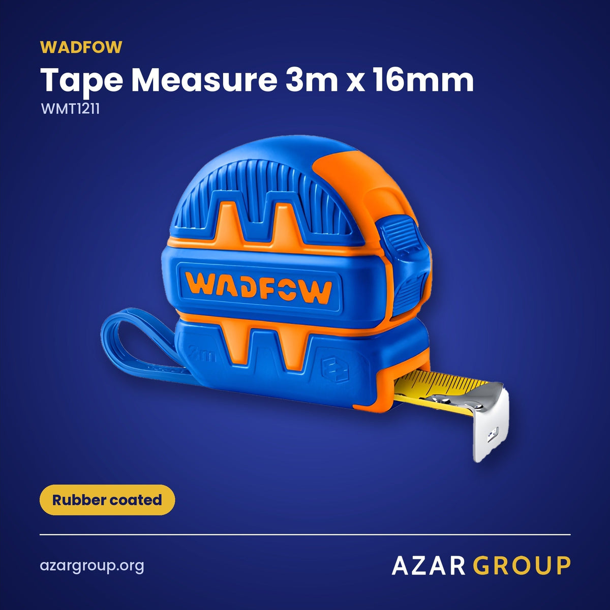 WADFOW WMT1211 Tape Measure 3m x 16mm – Rubber coated