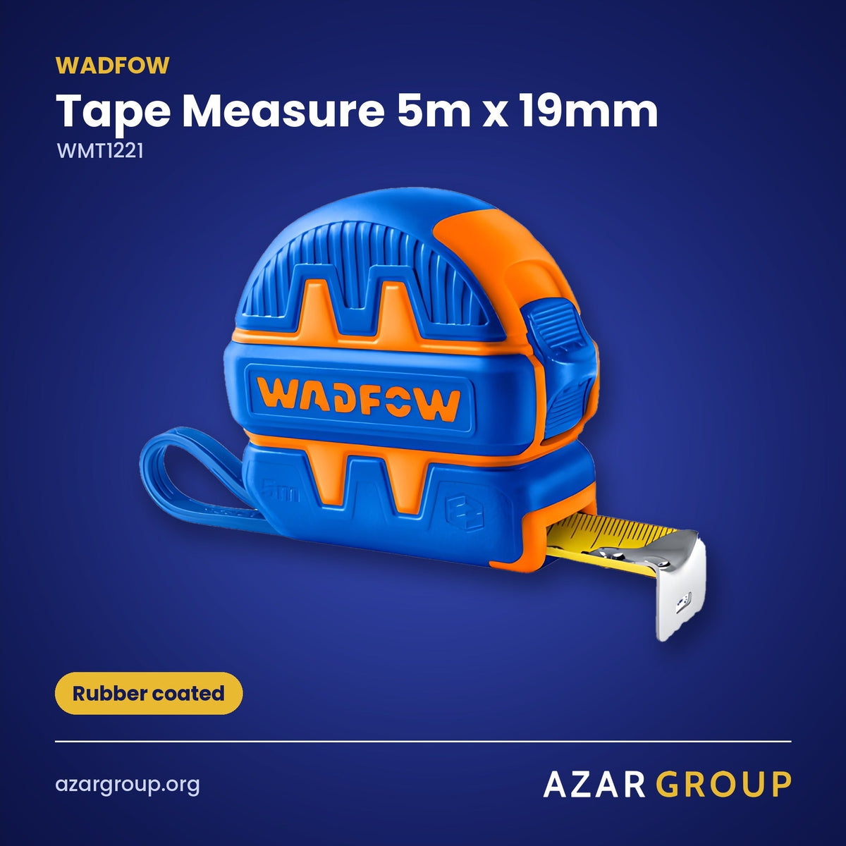 WADFOW WMT1221 Tape Measure 5m x 19mm – Rubber coated