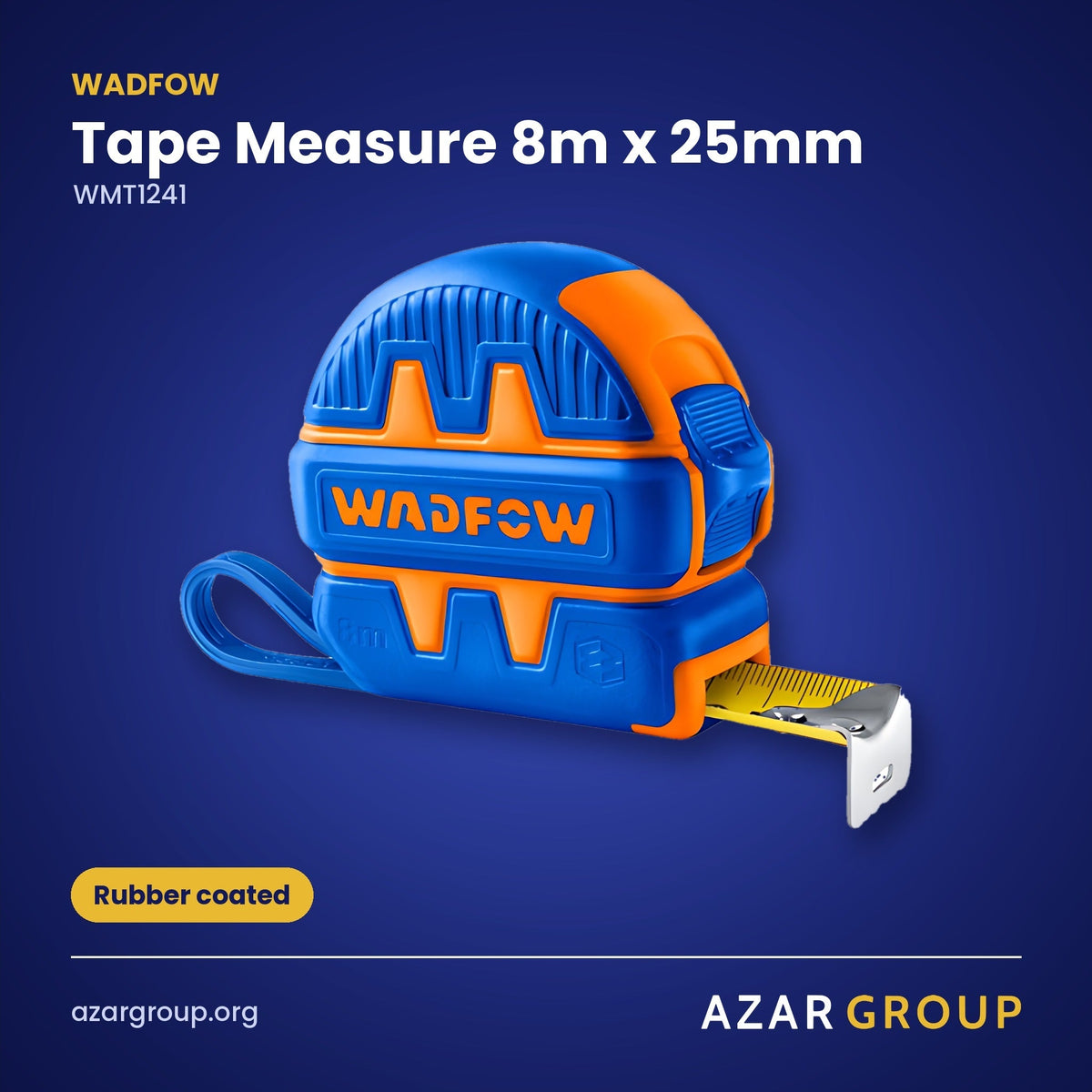 WADFOW WMT1241 Tape Measure 8m x 25mm – Rubber coated