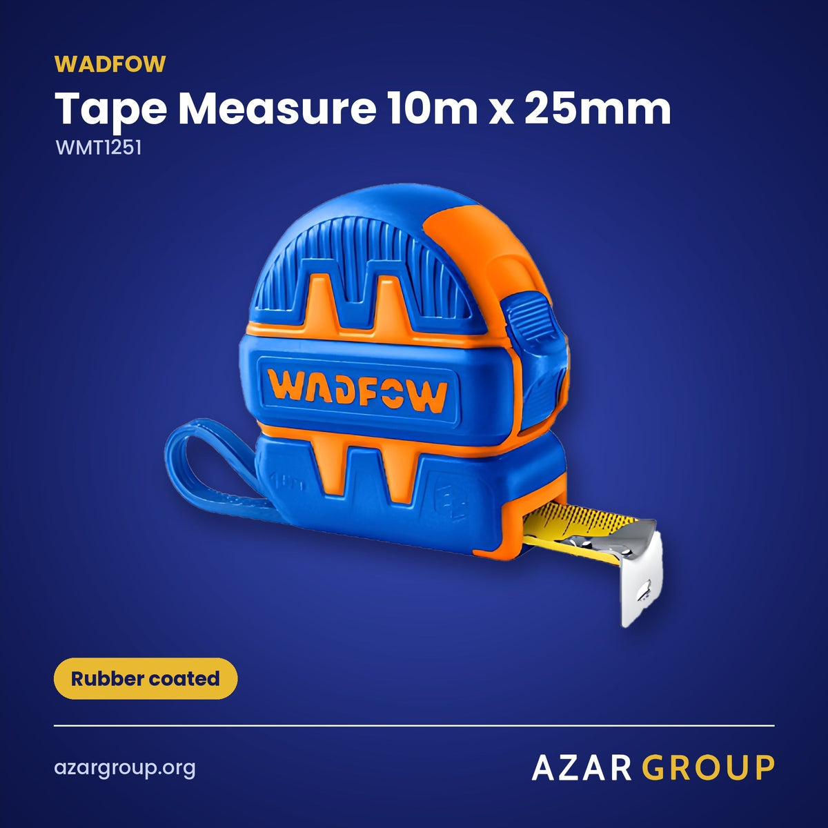 WADFOW WMT1251 Tape Measure 10m x 25mm – Rubber coated