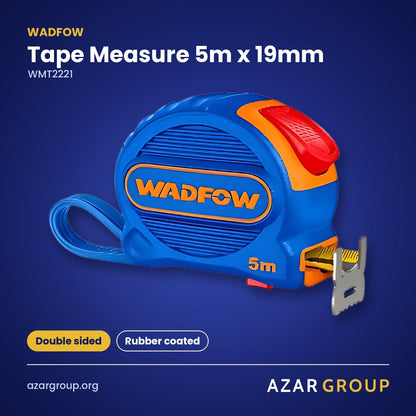 WADFOW WMT2221 Tape Measure 5m x 19mm – Double sided, Rubber coated