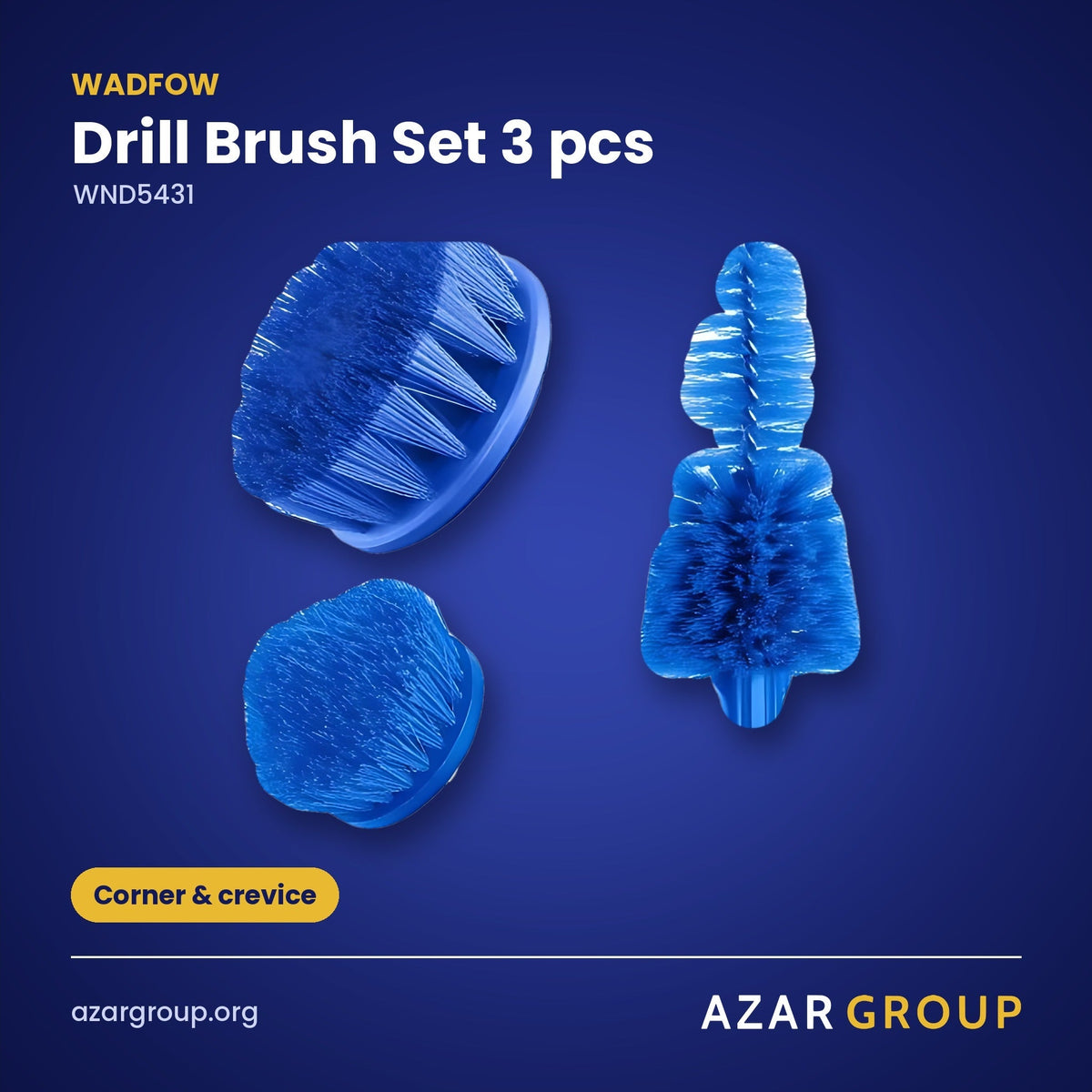 WADFOW WND5431 Drill Brush Set 3 pcs – Corner & crevice