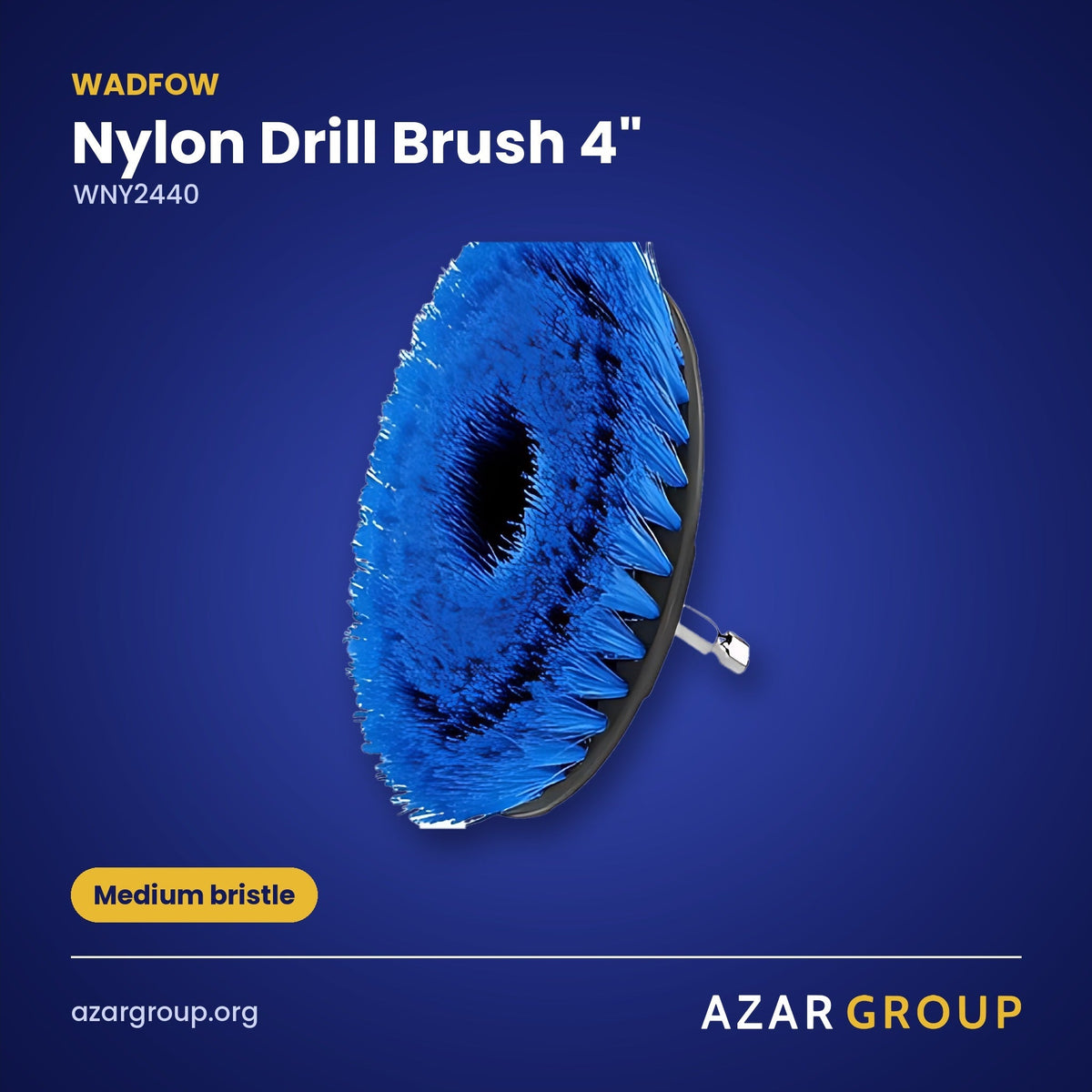 WADFOW WNY2440 Nylon Drill Brush 4" – Medium bristle