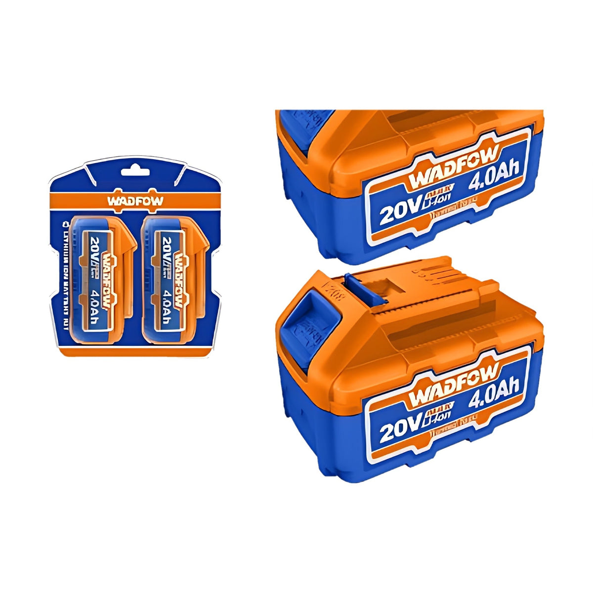 WADFOW WOS240685 Li-ion Battery Set 2 pcs 20V 4.0Ah