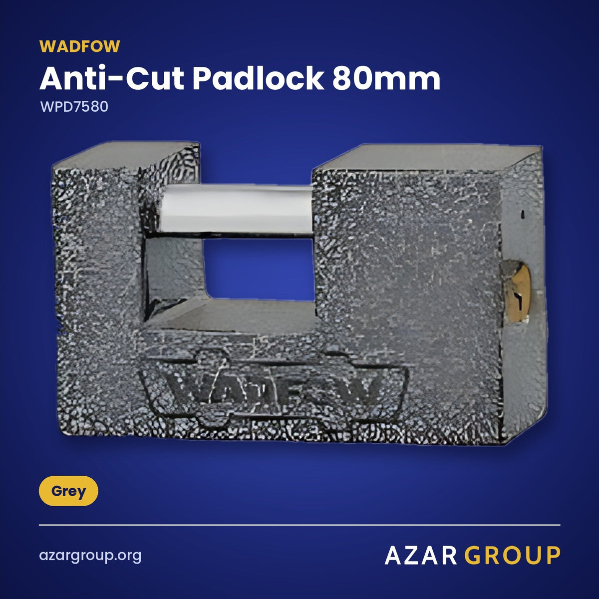 WADFOW WPD7580 Anti-Cut Padlock 80mm – Grey