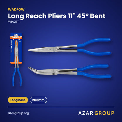WADFOW WPL2E11 Long Reach Pliers 11" 45° Bent – Long nose, 280 mm
