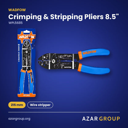 WADFOW WPL5685 Crimping & Stripping Pliers 8.5" – 215 mm, Wire stripper