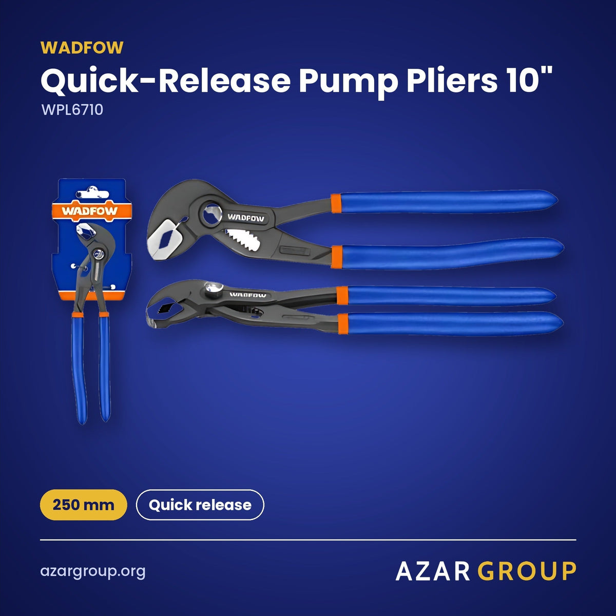 WADFOW WPL6710 Quick-Release Pump Pliers 10" – 250 mm, Quick release