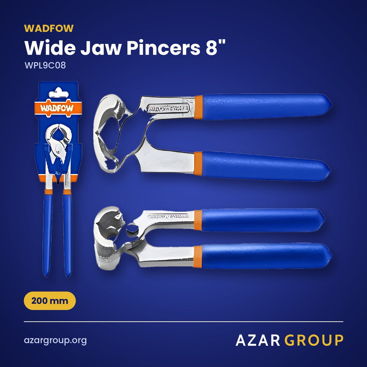 WADFOW WPL9C08 Wide Jaw Pincers 8" – 200 mm