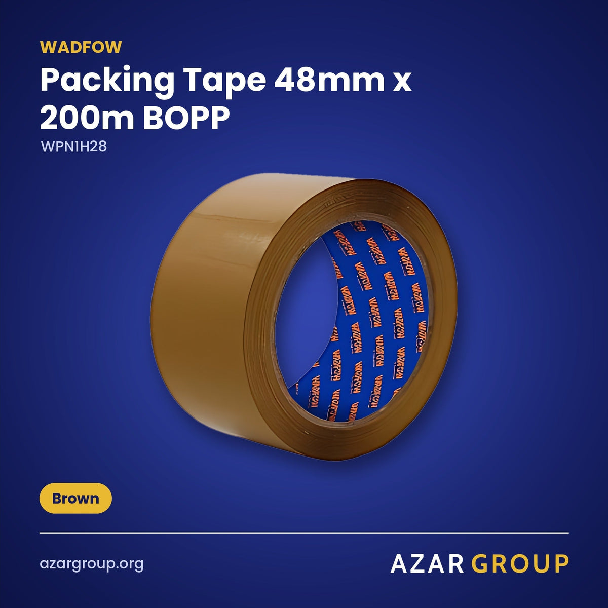 WADFOW WPN1H28 Packing Tape 48mm x 200m BOPP – Brown