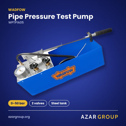 WADFOW WPTP1A05 Pipe Pressure Test Pump – 0–50 bar, 2 valves, Steel tank