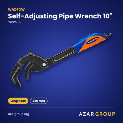 WADFOW WPW7110 Self-Adjusting Pipe Wrench 10" – Long neck, 250 mm