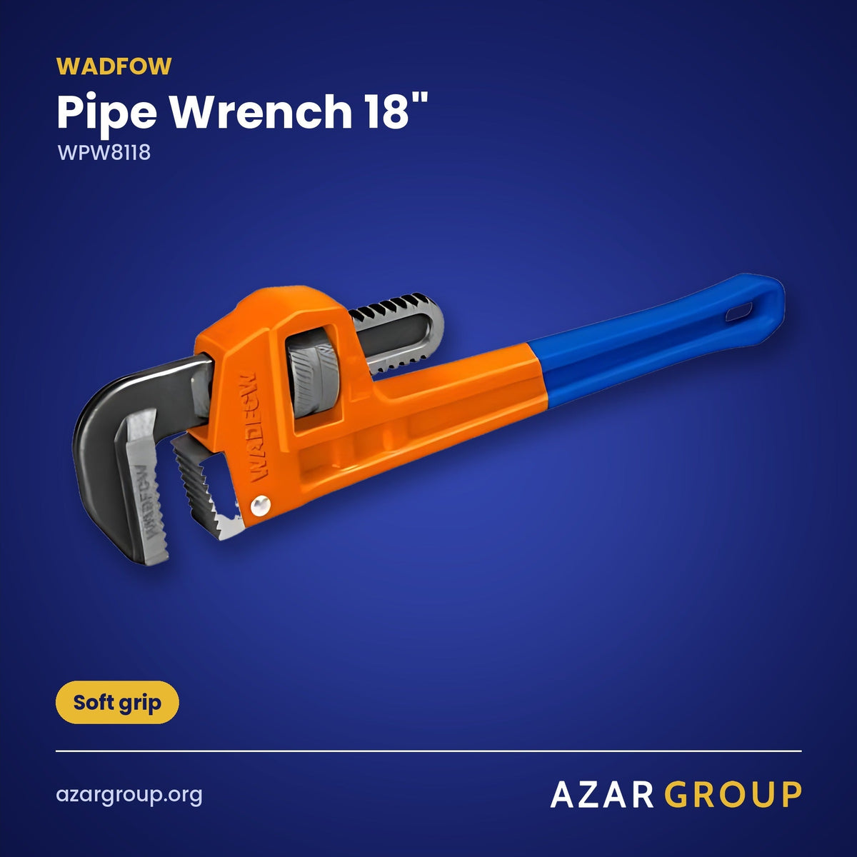 WADFOW WPW8118 Pipe Wrench 18" – Soft grip