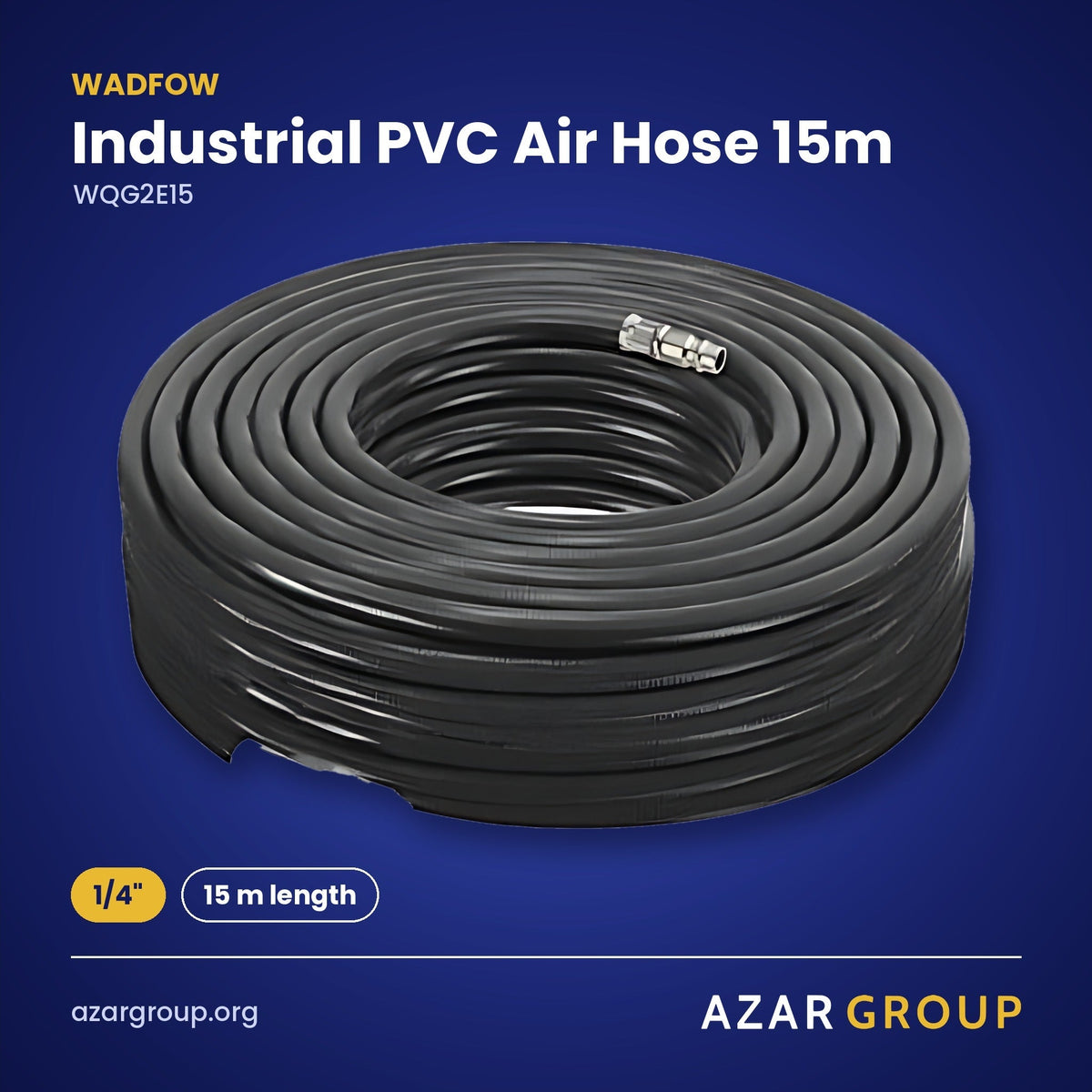 WADFOW WQG2E15 Industrial PVC Air Hose 15m – 1/4", 15 m length