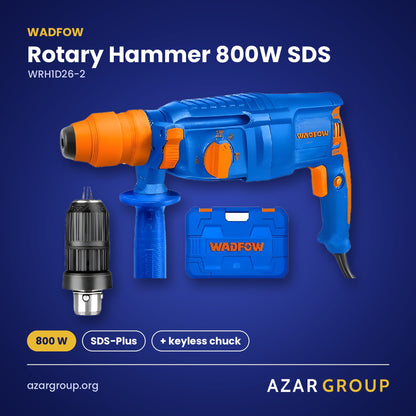 WADFOW WRH1D26-2 Rotary Hammer 800W SDS – 800 W, SDS-Plus, + keyless chuck