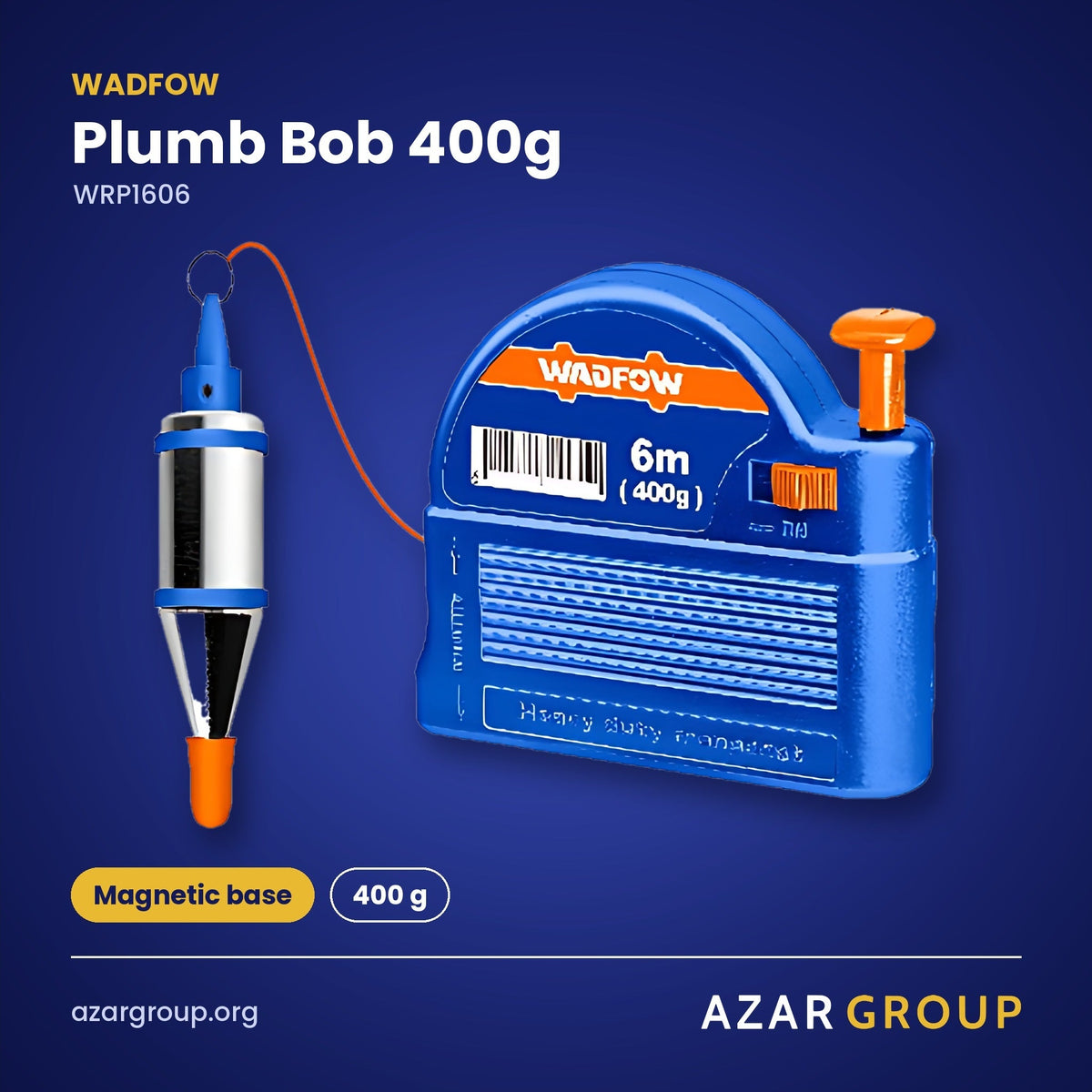 WADFOW WRP1606 Plumb Bob 400g – Magnetic base, 400 g