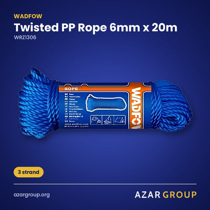 WADFOW WRZ1306 Twisted PP Rope 6mm x 20m – 3 strand