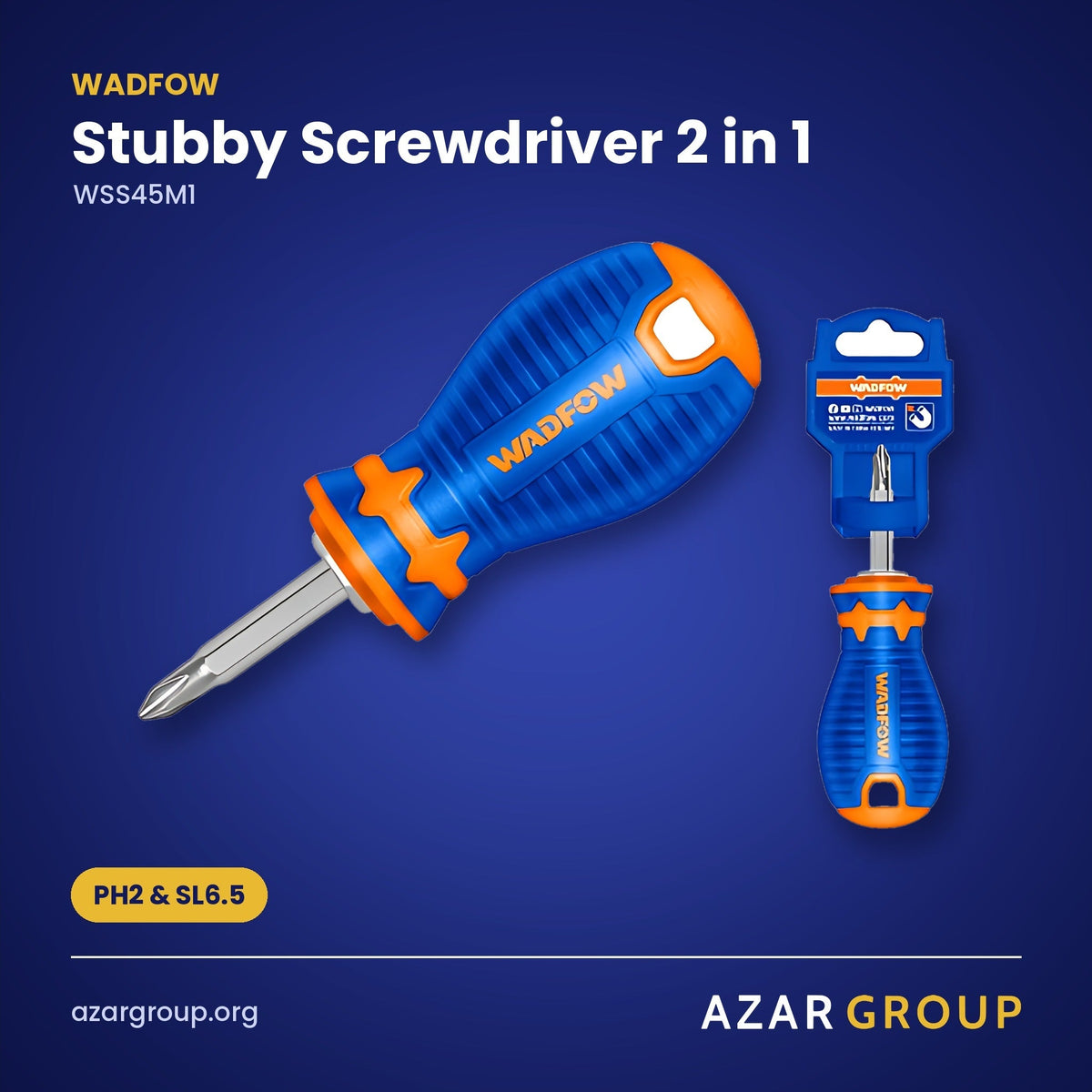 WADFOW WSS45M1 Stubby Screwdriver 2 in 1 – PH2 & SL6.5