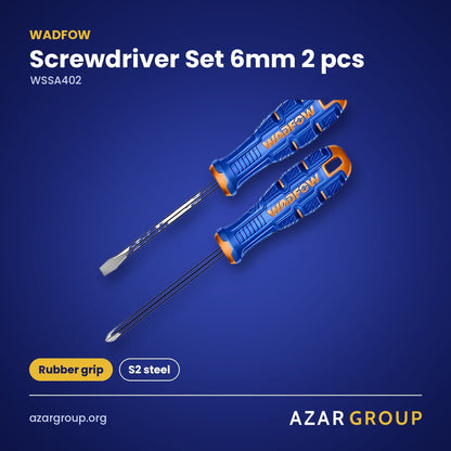WADFOW WSSA402 Screwdriver Set 6mm 2 pcs – Rubber grip, S2 steel