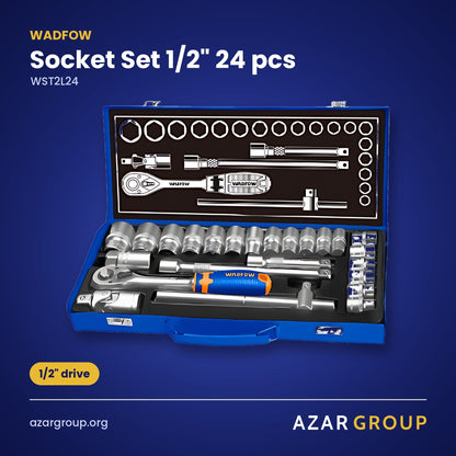 WADFOW WST2L24 Socket Set 1/2" 24 pcs – 1/2" drive