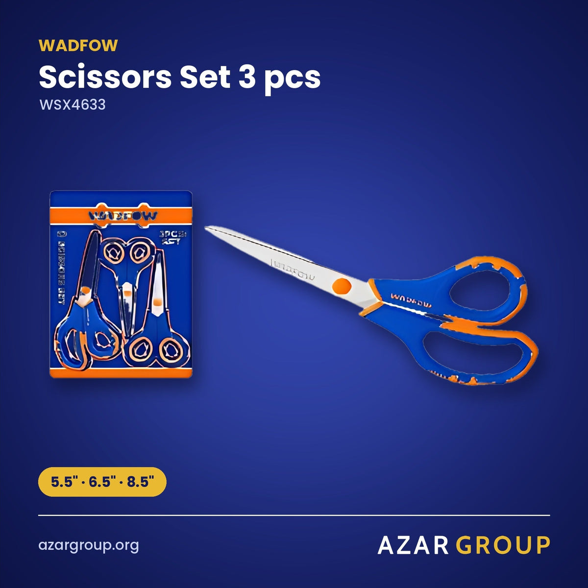 WADFOW WSX4633 Scissors Set 3 pcs – 5.5" · 6.5" · 8.5"