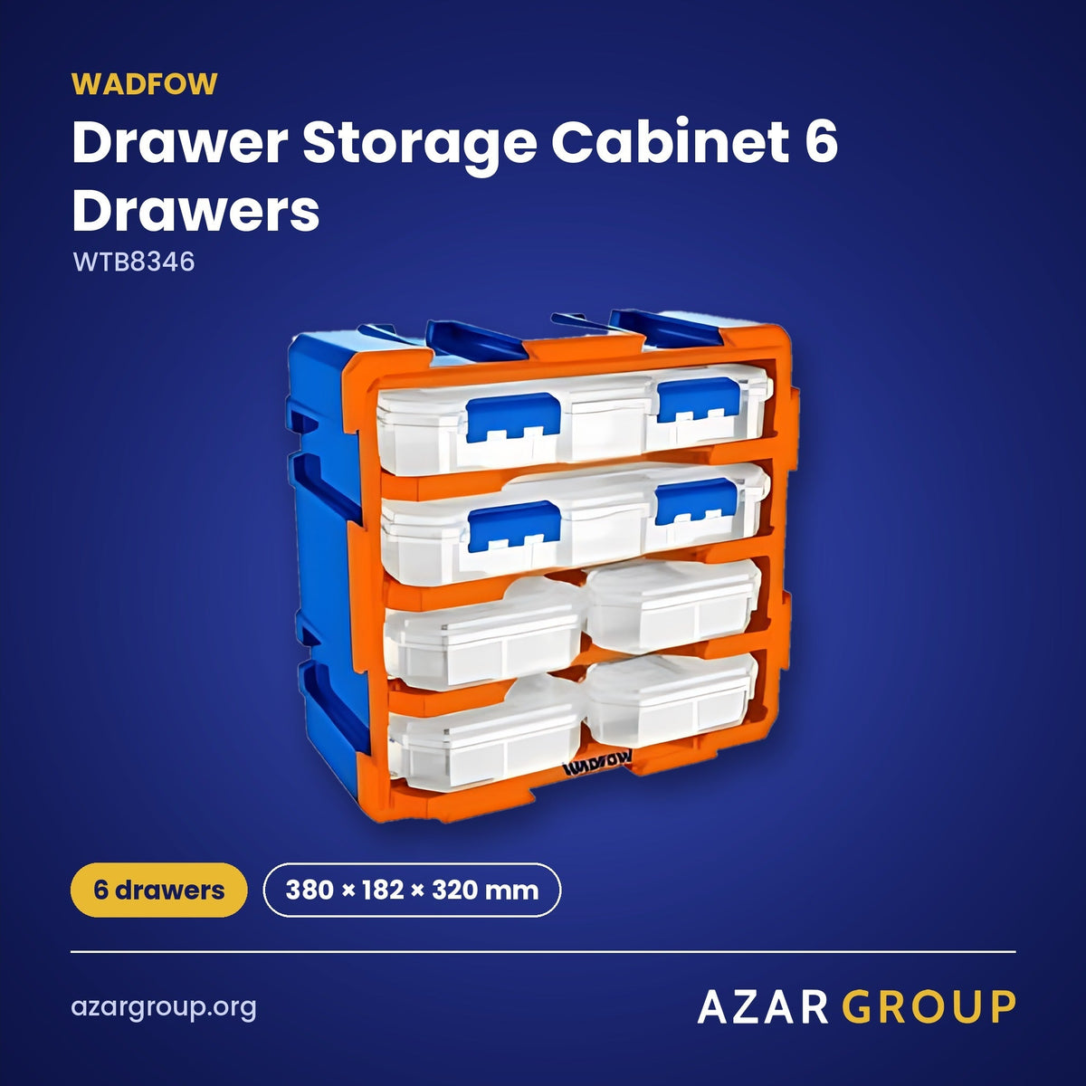 WADFOW WTB8346 Drawer Storage Cabinet 6 Drawers – 6 drawers, 380 × 182 × 320 mm